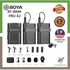 BOYA BY-WM4 PRO K2 UNIVERSAL LAVALIER WIRELESS MICROPHONE FOR CAMERA NIKON/SONY/CANON/SMARTPHONE